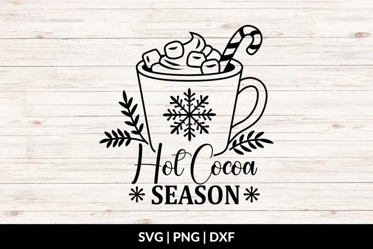 Christmas Hot Cocoa SVG, Christmas Kitchen Cut File