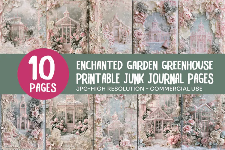 Enchanted Greenhouse Junk Journal Pages