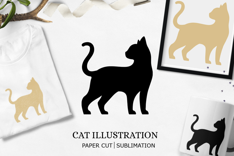 Cat paper SVG / Cat SVG / cat silhouette png