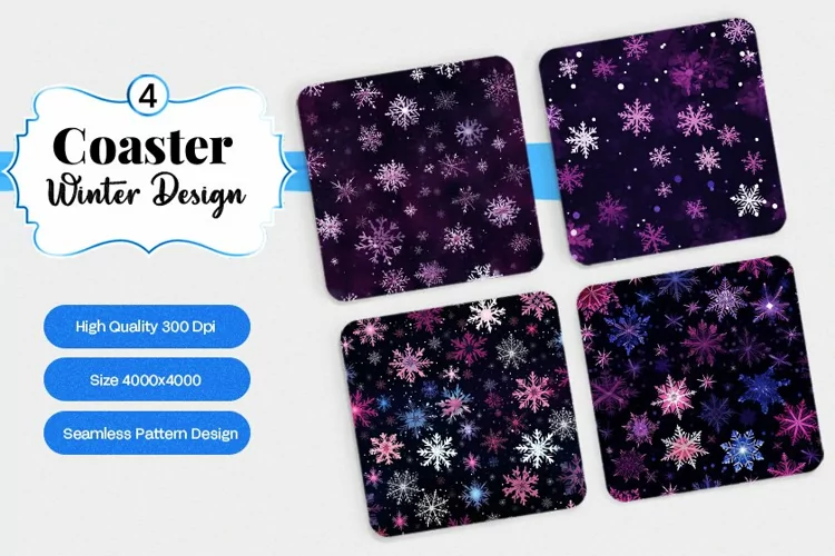 Square Coaster winter snow Sublimation