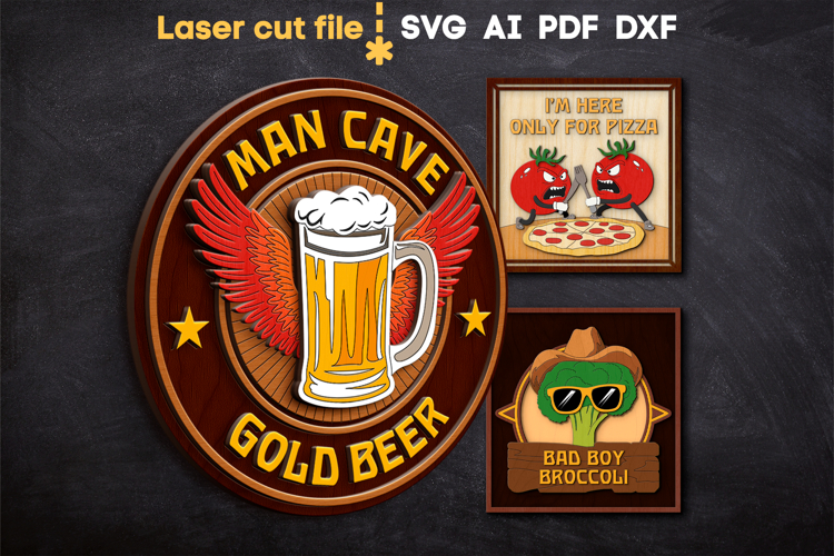 Bar Signs Bundle SVG laser cut files for Glowforge
