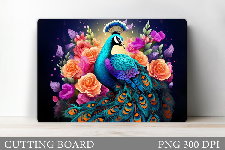 Peacock Cutting Board. Flowers Cutting Board Design