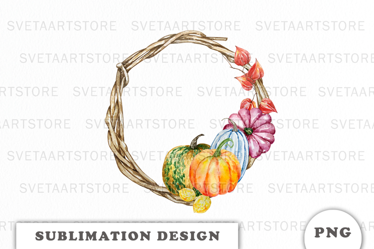 Watercolor Autumn Pumpkins Frame png