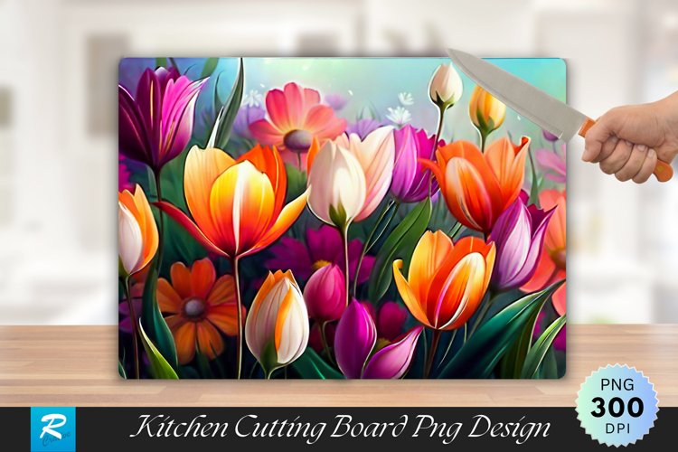 Flowers Cutting Board Sublimation Design