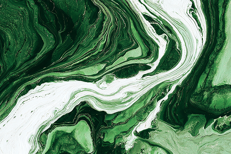 A vibrant green and white abstract marble texture background