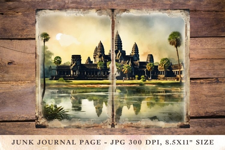 Printable Junk Journal Pages Angkor Wat example image 1