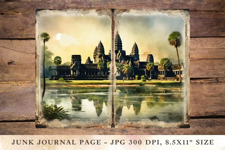 Printable Junk Journal Pages Angkor Wat
