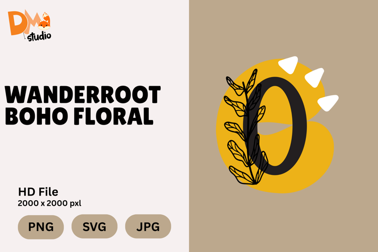 Wanderroot Boho Floral Monogram