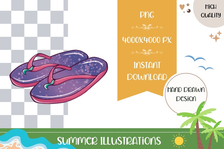 Hand Drawn Summer Illustration, Cartoon Summer PNG