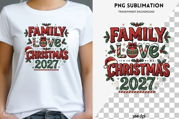 Family Christmas png design for T-shirts