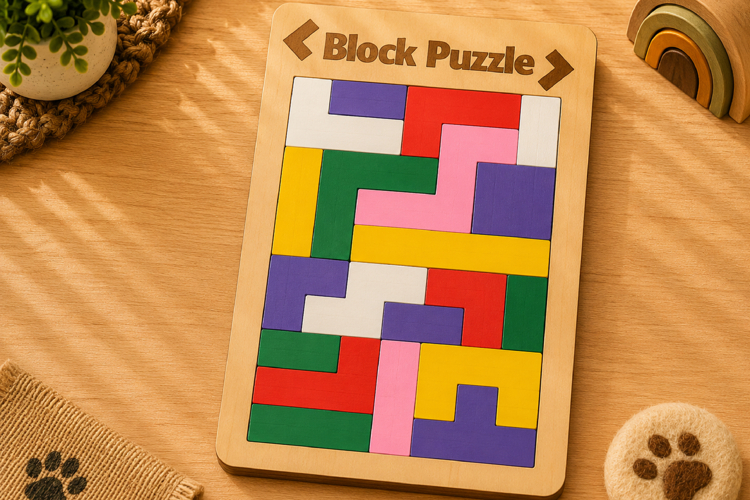 Tetris Puzzle Laser Cut SVG - Block Puzzle Game
