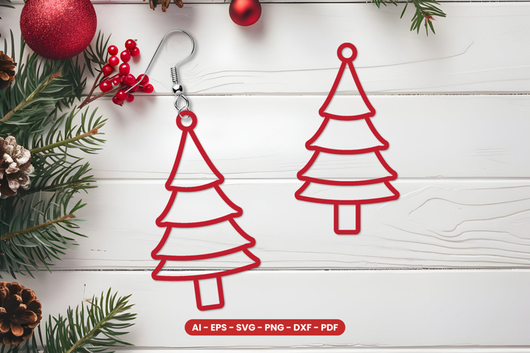 Christmas Earrings Laser Cut SVG