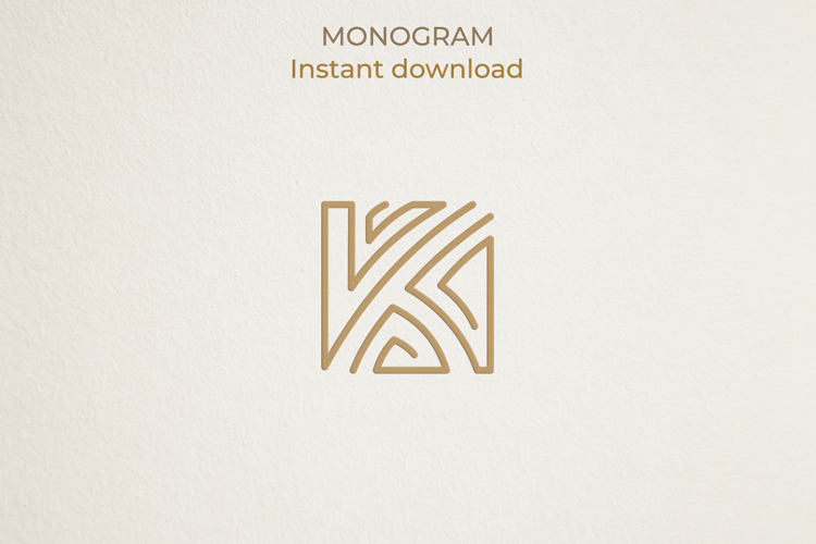 K Monogram Logo, Elegant Initial Monogram