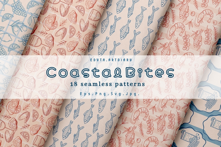 Coastal Bites - 18 Seamless Patterns