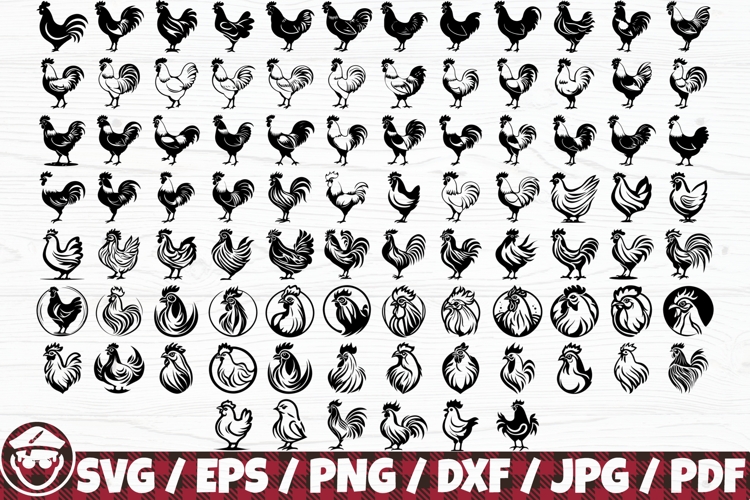 Chicken / Rooster x90 Silhouette BUNDLE