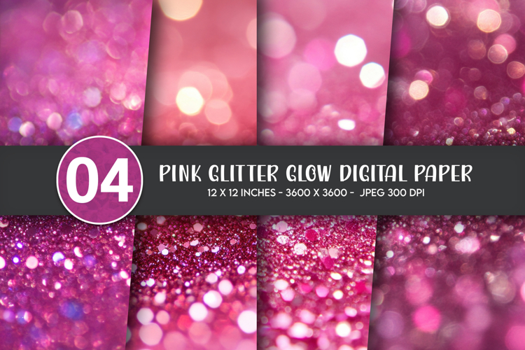 Pink Glitter Glow Digital Paper