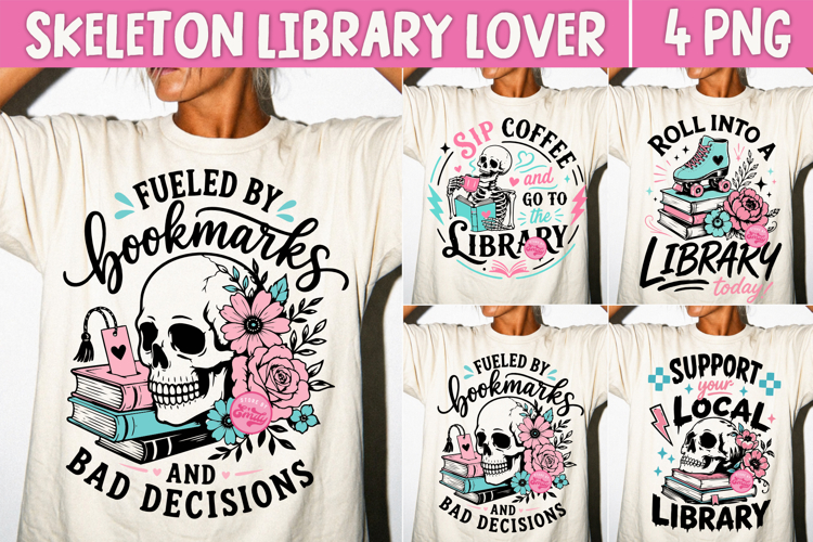 Library Lover Skeleton PNG, Bookworm Humor Reading Club