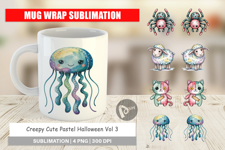 Mug Wrap Creepy Cute Pastel Halloween