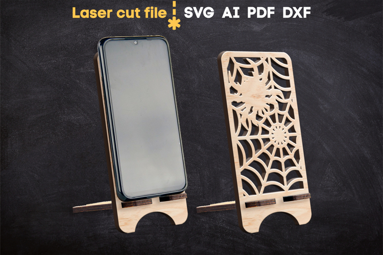 Web Halloween Phone Stand SVG laser cut file for Glowforge