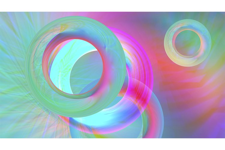 Abstract background with multicolored rings.