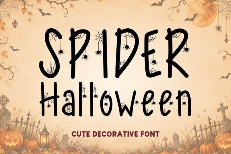 Spider Halloween - Decorative Font example image 1