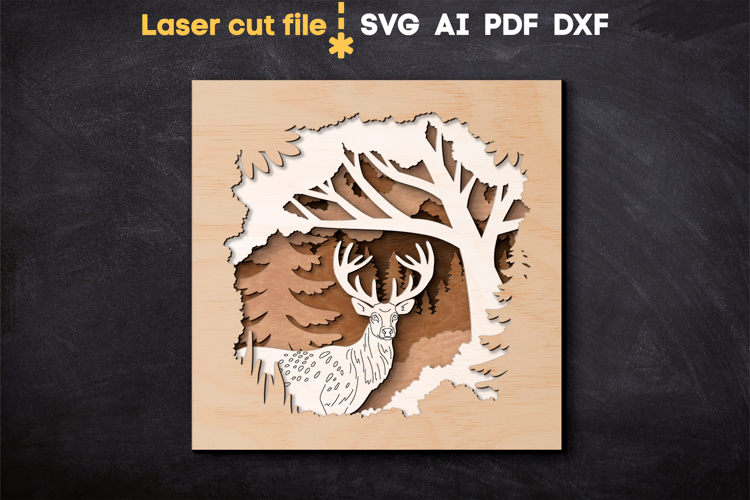 Deer SVG laser cut files for Glowforge