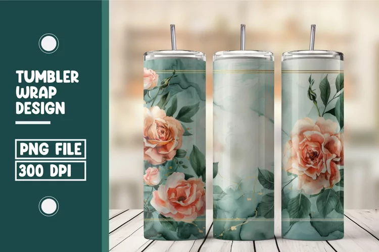 Flower Tumbler Wrap Design