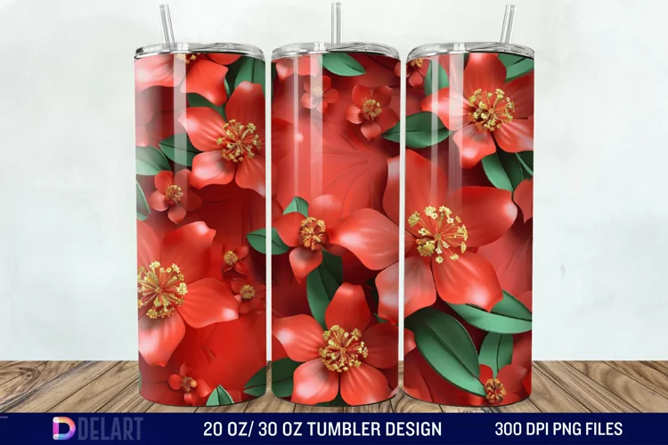 3D Floral Tumbler Wrap