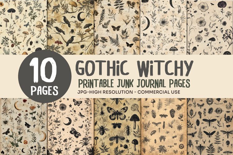 Vintage Botanical Junk Journal Pages example image 1