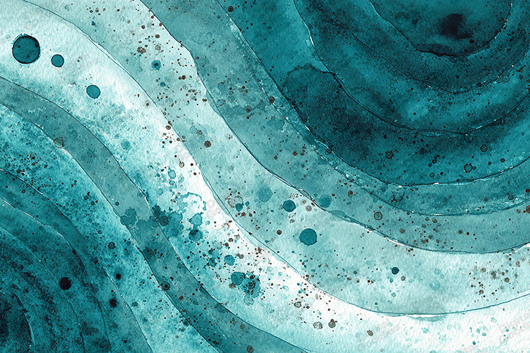 Teal Watercolor Wave Texture Background for Craft Designs
