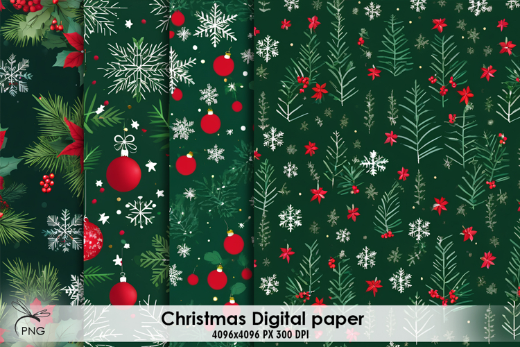 Christmas digital paper, background clipart