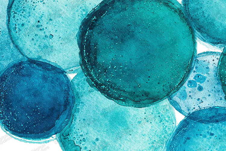 Teal Watercolor Circle Texture Background for Craft Projects