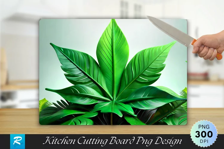 3D Leaf Cutting Board Sublimation Design