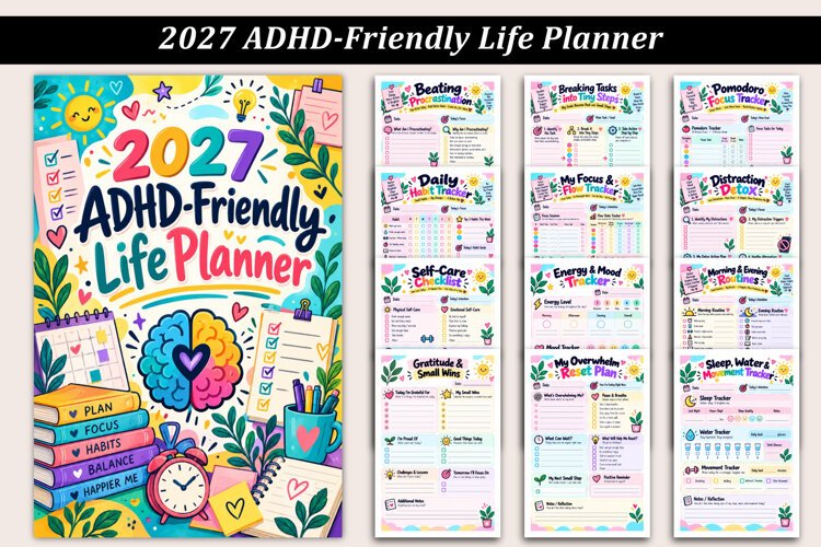 2027 ADHD-Friendly Life Planner example image 1