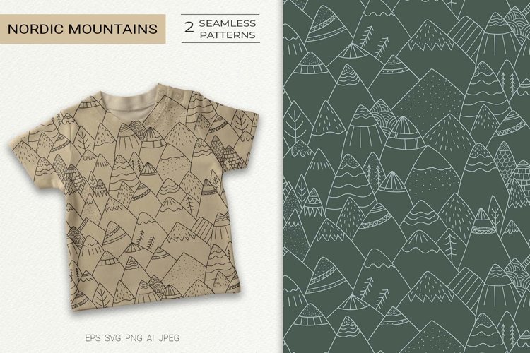 Nordic Mountains Seamless Pattern