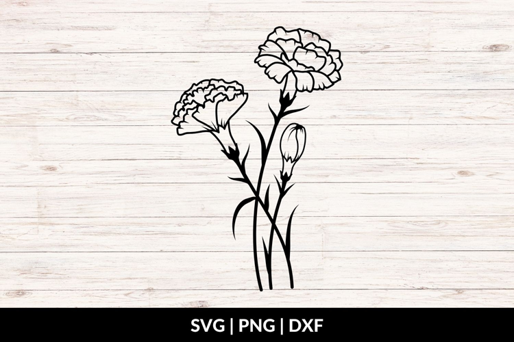 Carnation Bouquet SVG, PNG, DXF