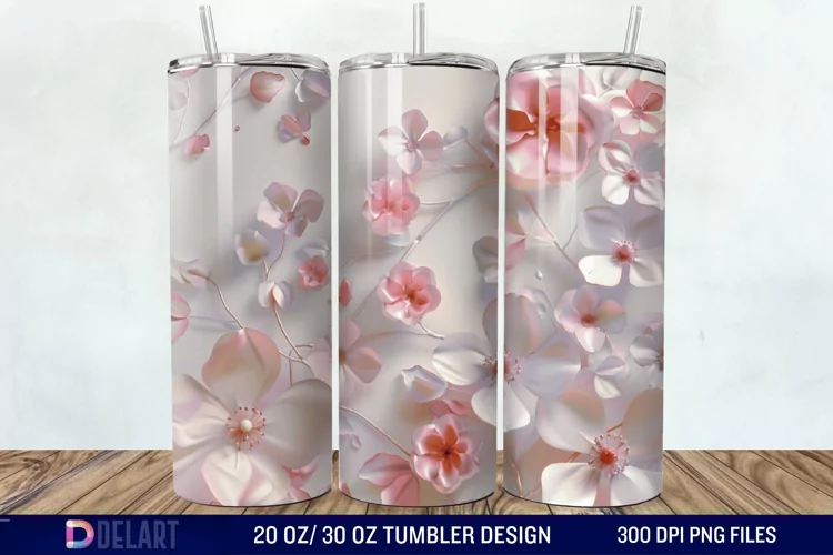3D Floral Tumbler Wrap