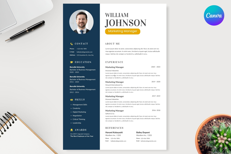 07 Professional Resume CV - Canva