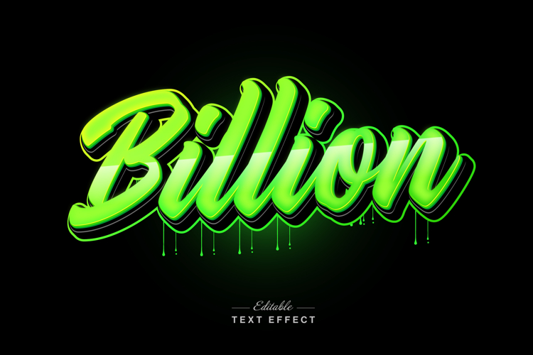 Lettering text effect bold 3d style editable