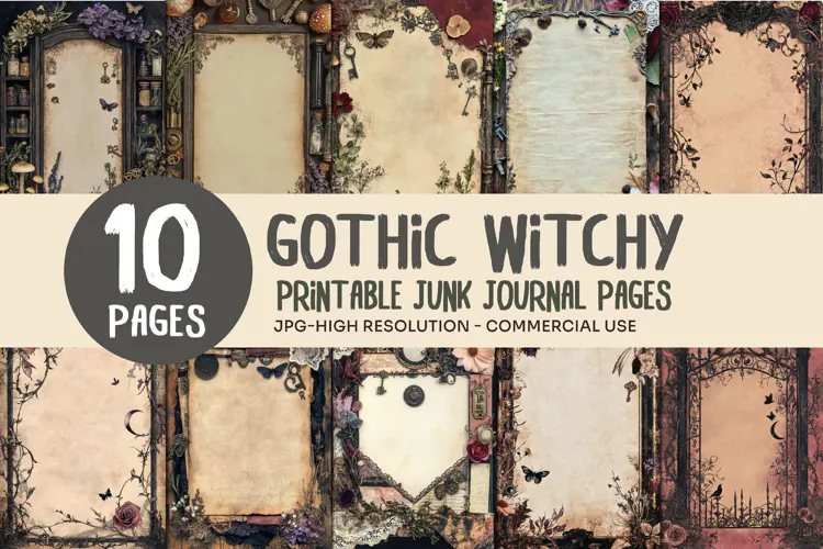 Apothecary Gothic Junk Journal Pages