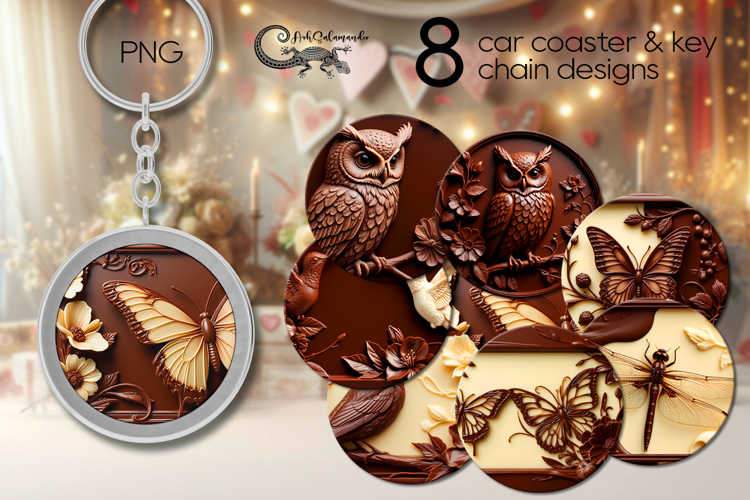 Chocolate is my love | Car coaster & key chain sublimation
