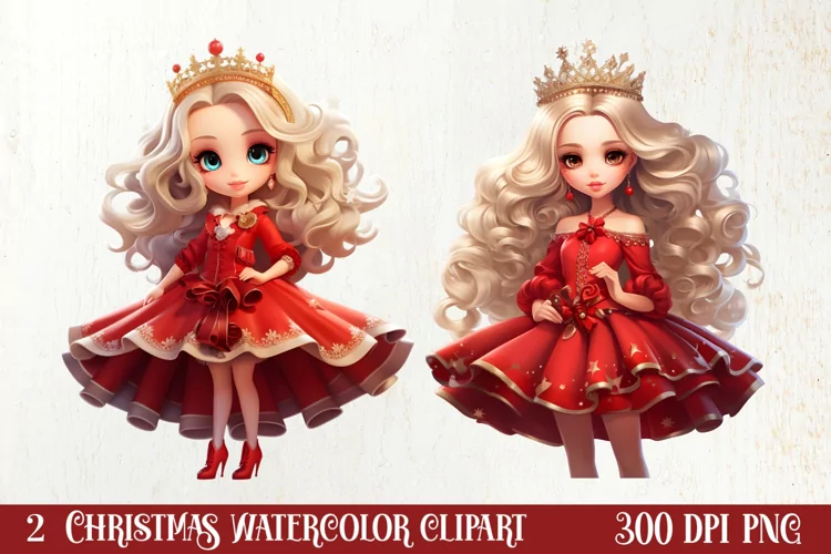 Christmas Blonde Girl Clipart Sublimation, Christmas Clipart