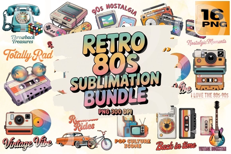 Totally Rad Retro 80s Quotes & Throwback PNG Pack