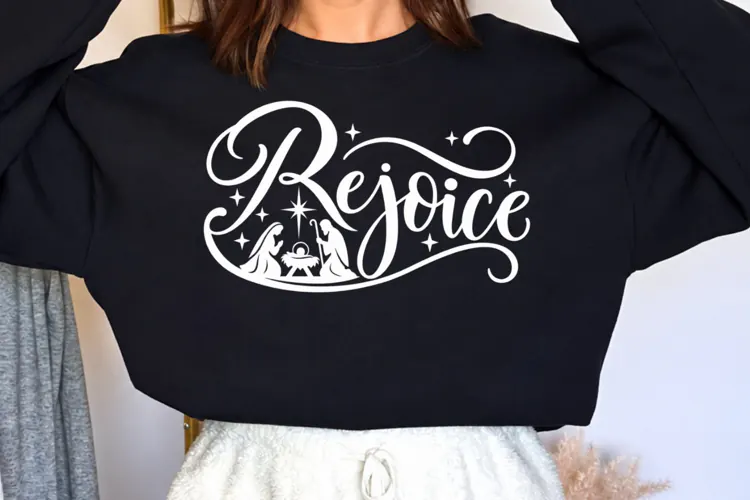 Rejoice Nativity Christmas PNG, Christian Rejoice Manger Sce