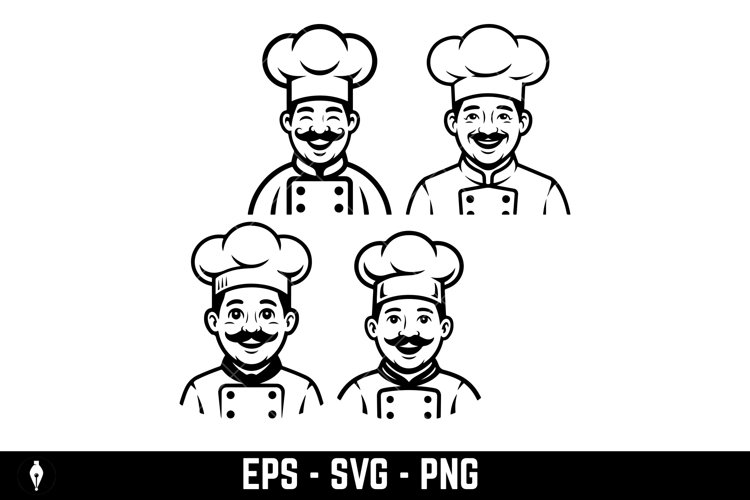 vector avatar of a professional smiling chef