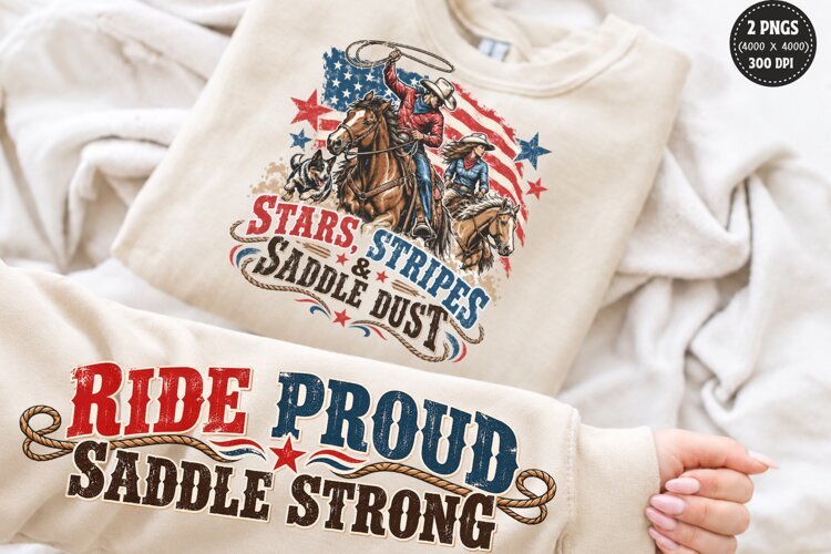 Rodeo Cowboy Front Sleeve PNG, Western Rodeo Sleeve Shirt De example image 1