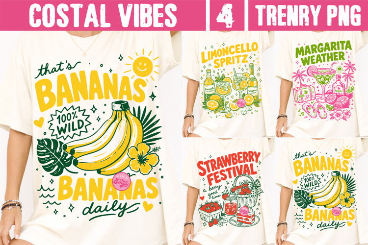 Coastal Vibes Summer PNG, Limoncello Spritz Sublimation