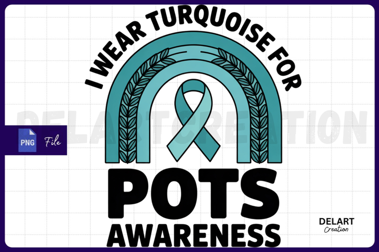 I wear turquoise for pots awareness PNG Design