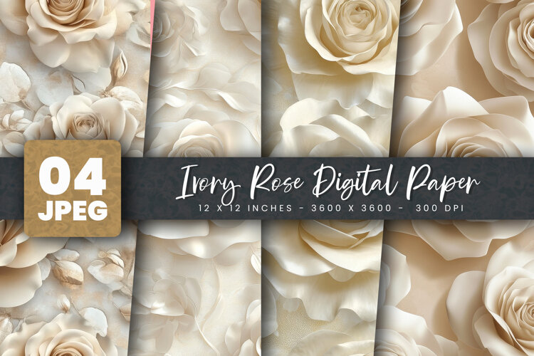 Ivory Rose Digital Paper example image 1
