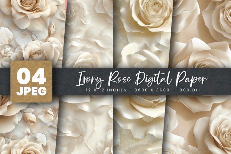 Ivory Rose Digital Paper
